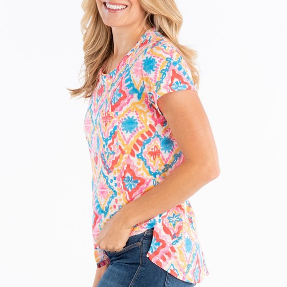 FRESH PRODUCE Janey Slub T cotton knit top hi-low hem NWT $55 - Picture 3 of 4